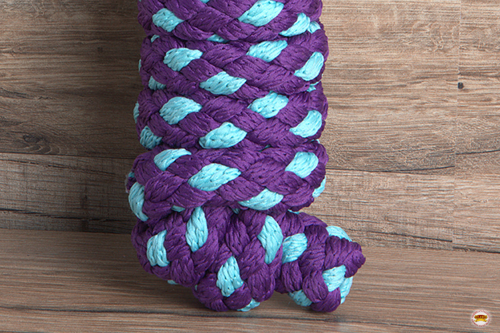 HILASON Horse Roping Lead Rope Riding Poly 1/4 In X 8 Ft Purple-Turquoise