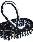 Hilason Braided Poly Barrel Racing Contest Flat Reins 1" X  8Ft Tan Black
