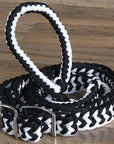 Hilason Braided Poly Barrel Racing Contest Flat Reins 1" X  8Ft Tan Black
