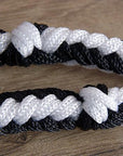 Hilason Braided Poly Barrel Racing Contest Flat Reins 1" X  8Ft Tan Black