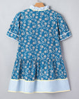 Plus Size Floral Stripe Patchwork Ruffle Dress