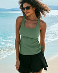 Colorblock Tankini Top and Skort Swim Set