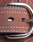 30" G Bar D 1.5" Suede Leather Mens Cowboy Stitched Belt W/ Harness Buckle Rust