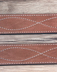 30" G Bar D 1.5" Suede Leather Mens Cowboy Stitched Belt W/ Harness Buckle Rust