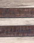 42" Roper Western 1.5" Gator Print Leather Cowboy Mens Belt Silver Buckle Cognac