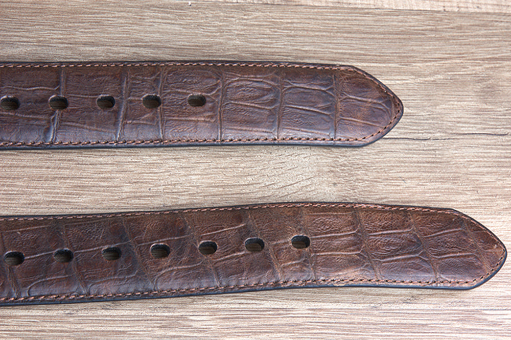 42" Roper Western 1.5" Gator Print Leather Cowboy Mens Belt Silver Buckle Cognac