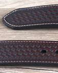 42" Roper Western 1.5" Elephant Print Basketweave Ends Mens Cowboy Belt Brown