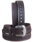 42" Roper Western 1.5" Elephant Print Basketweave Ends Mens Cowboy Belt Brown