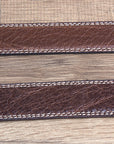 44" G Bar D Wide Crazy Horse Leather Tabs Mens Cowboy Belt Silver Buckle Brown