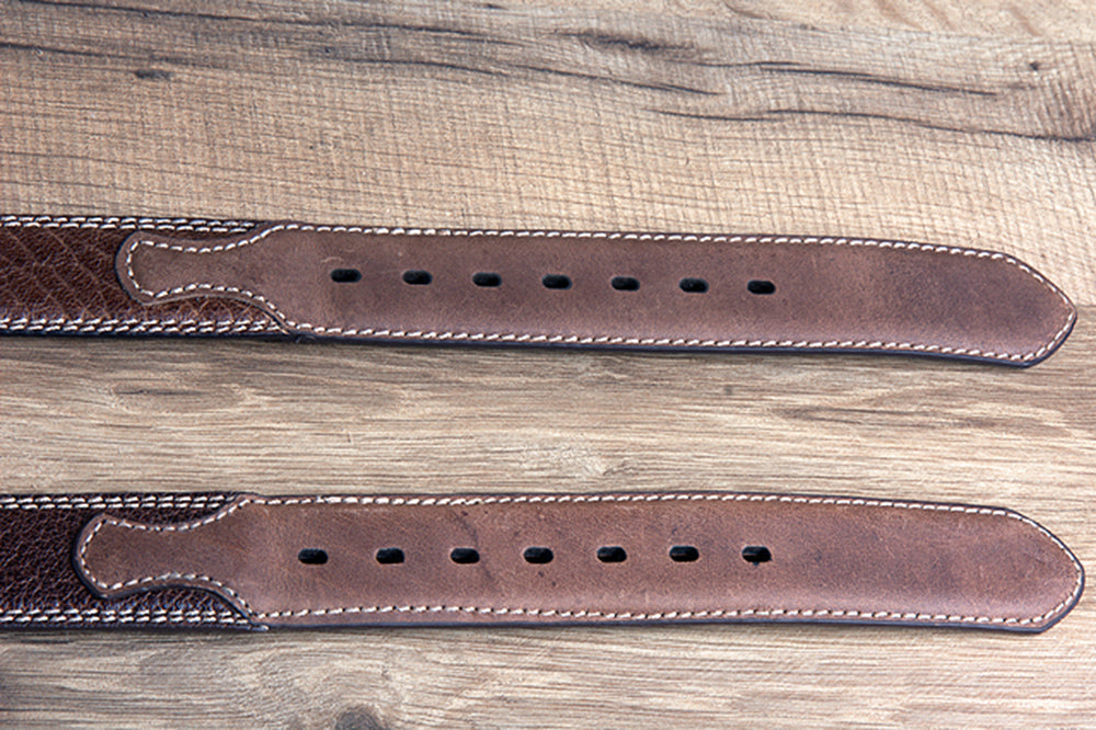 44" G Bar D Wide Crazy Horse Leather Tabs Mens Cowboy Belt Silver Buckle Brown