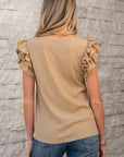 Nia Ruffled Tiered Sleeve Textured Top