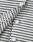 Stripe Contrast Trim Cap Sleeve Button-Up Cardigan