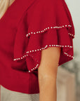 Madilynn Ruffle Short Sleeve Sweater