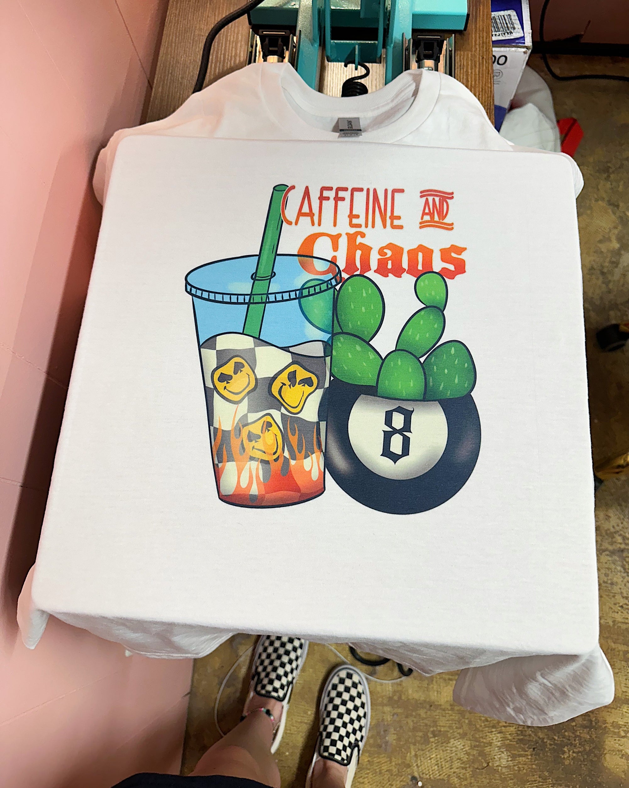 Caffeine &amp; Chaos TEE or CREWNECK