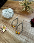 3 mm sterling silver pearls earrings teardrop with yellow amber
