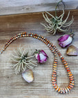 NFR Collection Necklace – Spiny Oyster & Turquoise with 6mm Sterling Silver Pearls – Handmade by The Bijoux FAB – 32.5"