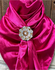 35X35" Solid Fuchsia Wild Rag / Scarf WRS12 - Crystal Concho Wild Rag Slides - Assorted
