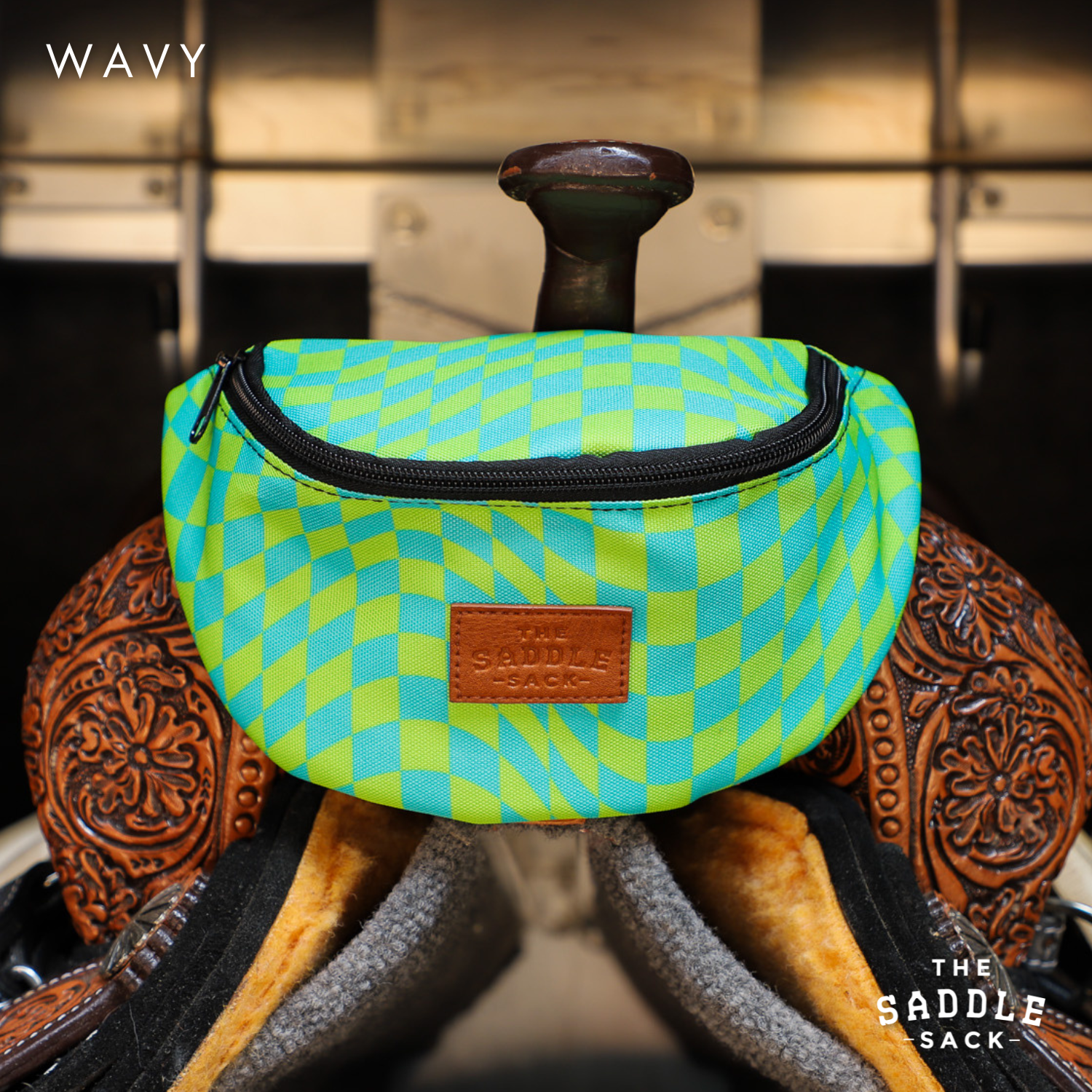 Compact Clip On Saddle Bag With Zipper Closure