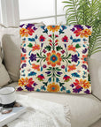 Floral Geometric Patterned Durable Polyester Pillow Case 18x18-Inches Made in America