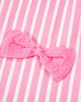 Stripe Bow Tie Top and Pants Pajama Set