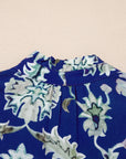 Floral Frilled Collar Puff Sleeve Maxi Dress