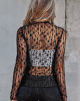 Floral Sheer Lace Long Sleeve Top