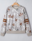 Salem Striped Sleeve Casual Sweatshirt