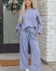 Rory Beau Flounce Long Sleeve Lounge Set