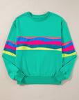 Stripe Patchwork Long Sleeve Top