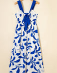 Floral Crisscross Tie-Back Sleeveless Maxi Dress