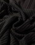 Waffle Knit Patchwork Half-Zip Sweatshirt