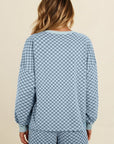 Checker Long Sleeve Pullover and Shorts Set