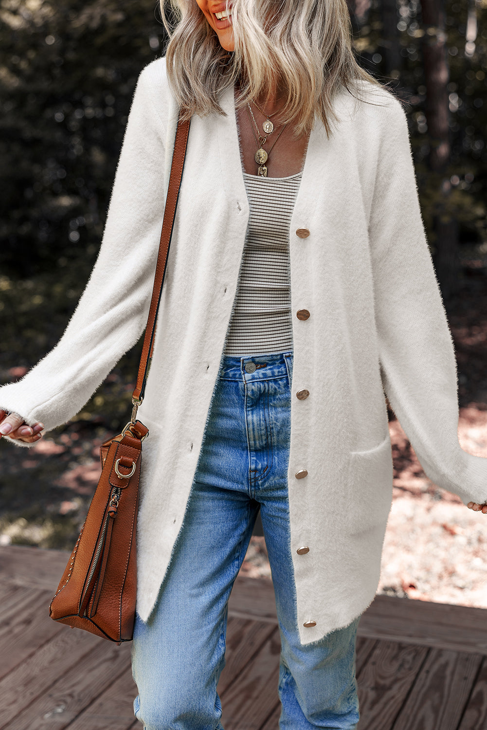 Brooklyn Front Midi Solid Cardigan