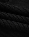 Ribbon Knot Backless Drop Shoulder Ribbed Sweater