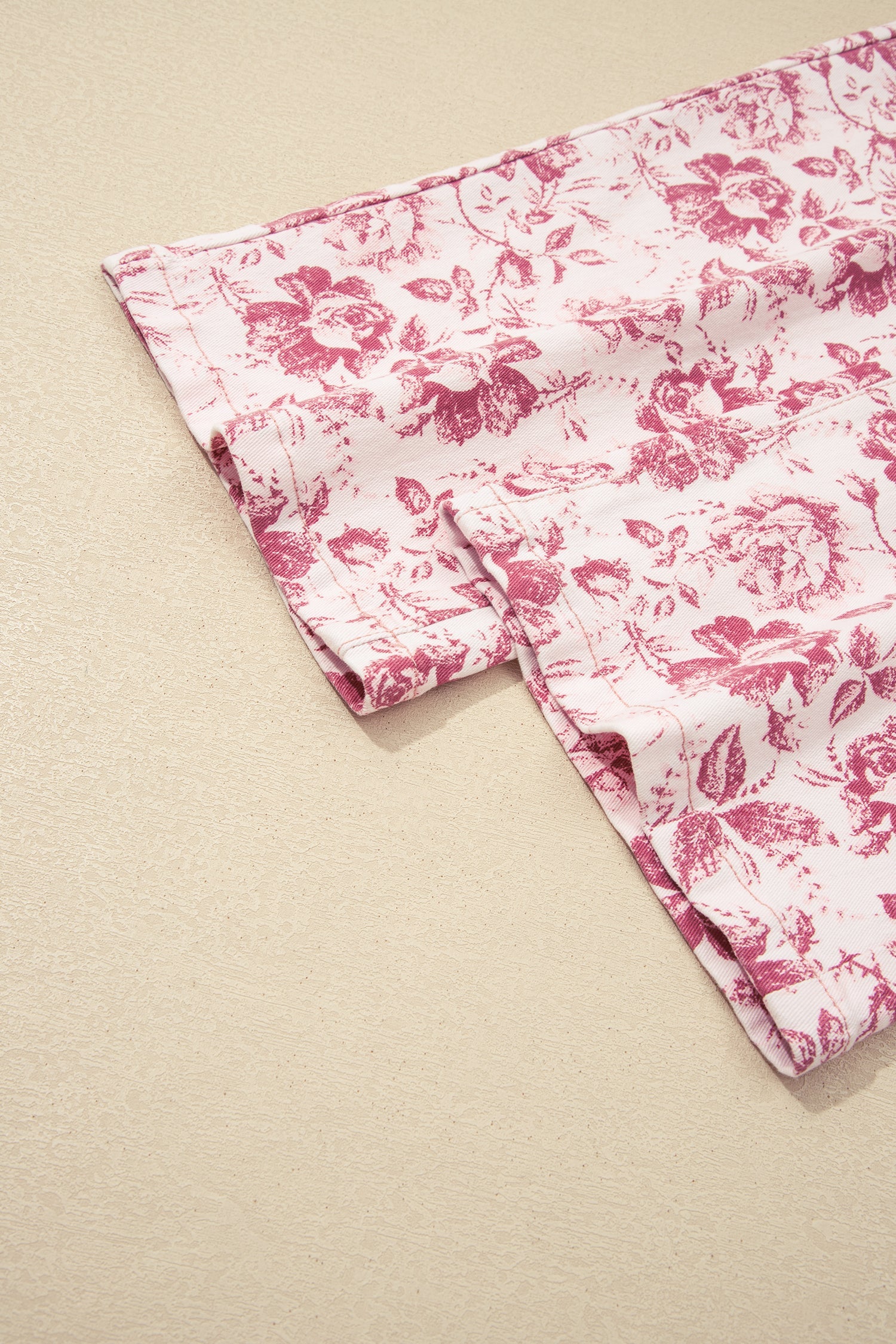 Floral Denim High Waist Pants