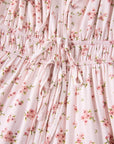Floral Front Tie Shirred Waist Ruffle Mini Dress
