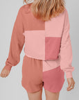 Saige Patchwork Long Sleeve Shorts