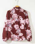 Floral Puff Sleeve Collared Shirt