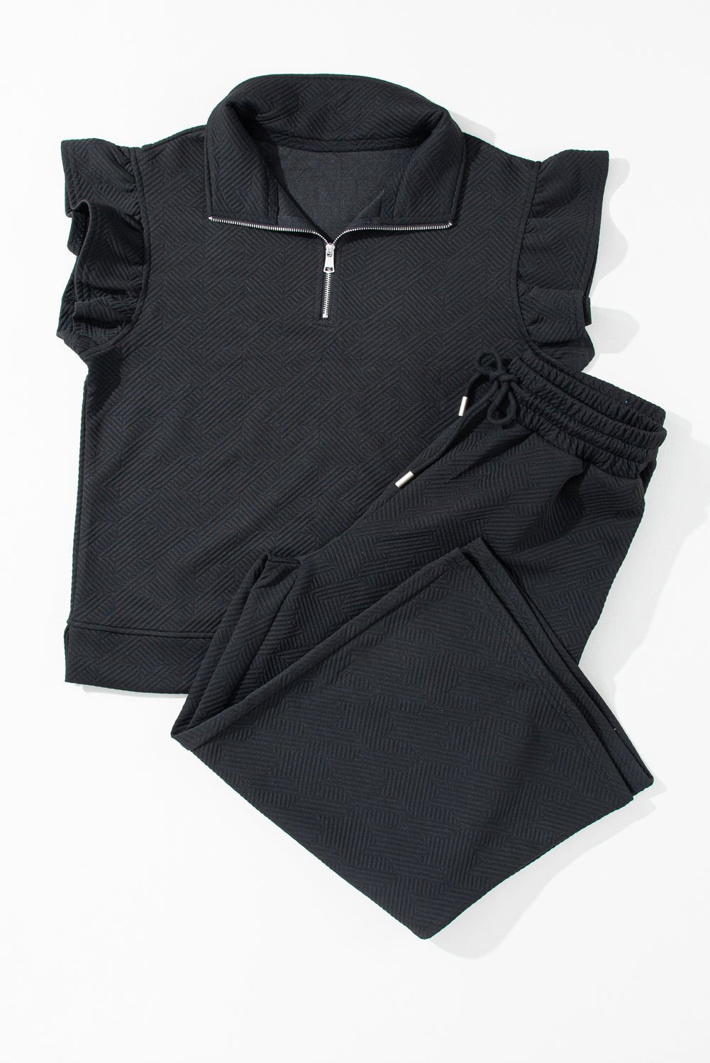 Alyssa Textured Flutter Sleeve Top