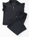 Alyssa Textured Flutter Sleeve Top