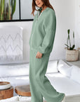 Solid Zip-Up Jacket and Drawstring Pants Set