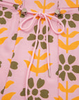 Floral Stripe Patchwork Long Sleeve Mini Dress