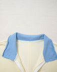 Plus Size Colorblock Raw Seam Patchwork V-Neck Pullover