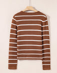 Stripe Tie-Front V-Neck Cardigan Sweater