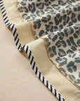 Leopard Stripe Colorblock Trim V-Neck Mini Dress