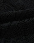 Hollow-Out Knit V-Neck Drop Shoulder Sweater