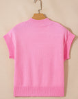 Heart Graphic Cropped Short Sleeve Sweater