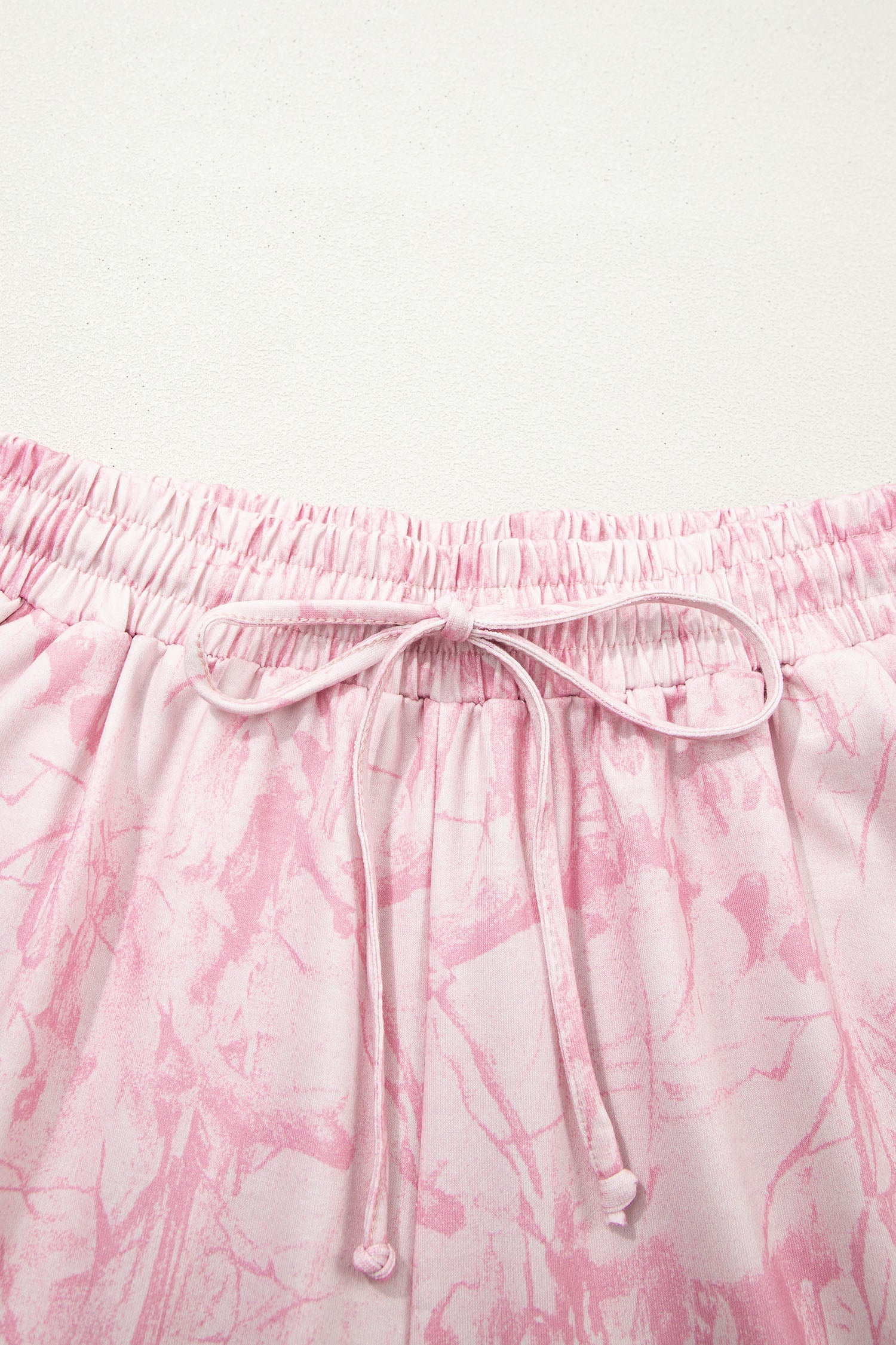 Camo V-Neck Tee &amp; Drawstring Shorts Set