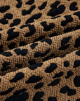 Leopard Quarter-Zip Drop Shoulder Sweatshirt