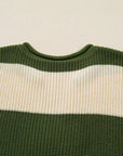 Violet Stripe Colorblock Notched PLUS Sweater